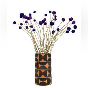 Leather Wrapped Vase “The Modern” Saddle Brown & Black Modern Dillon Candles